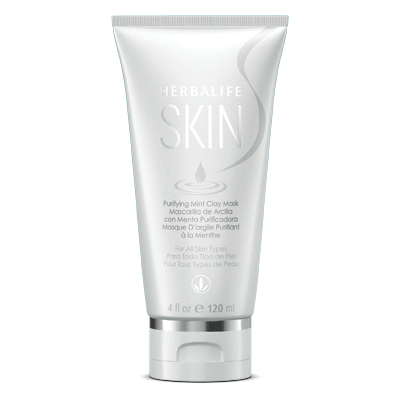 Herbalife SKIN® Purifying Mint Clay Mask in a 4 oz tube for all skin types.