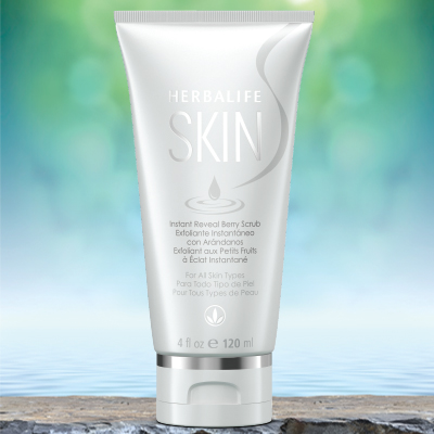 Herbalife SKIN berry seed scrub gently exfoliating dull skin cells for fresh glow
